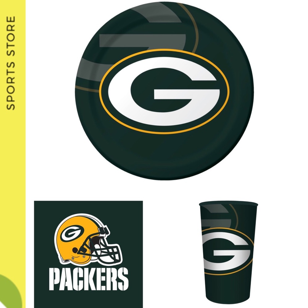 Green Bay Packers Party Set - Cups,Plates,Napkins 52 pieces